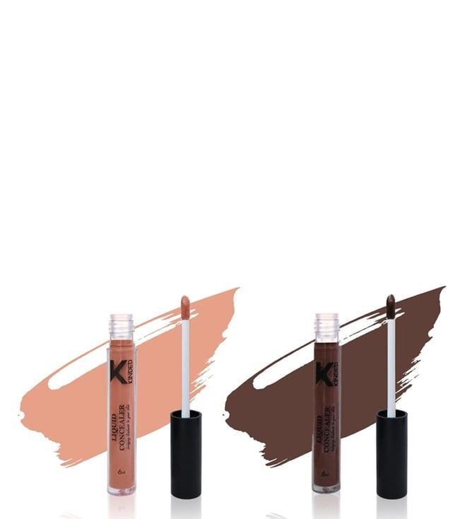 kinded liquid concealer 05 peachy orange & 07 contour brown combo