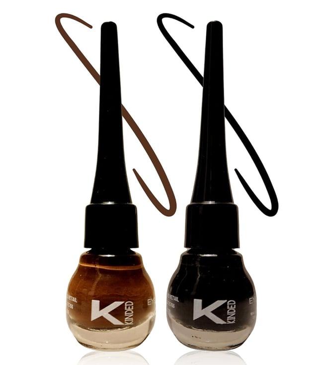 kinded liquid eye liner midnight black & chocolate brown combo