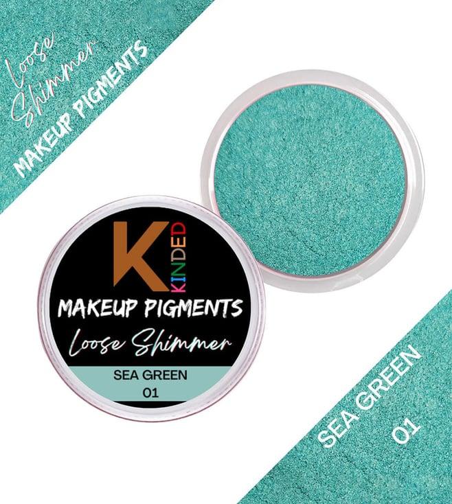 kinded loose shimmer makeup pigments powder eyeshadow highlighter 01 sea green - 3 gm