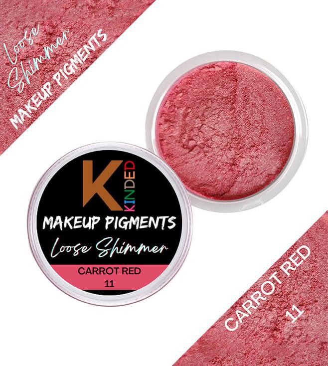 kinded loose shimmer makeup pigments powder eyeshadow highlighter 11 carrot red - 3 gm