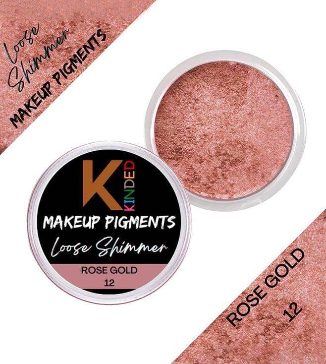 kinded loose shimmer makeup pigments powder eyeshadow highlighter 12 rose gold - 3 gm