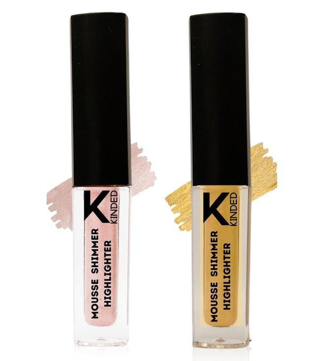 kinded mousse shimmer highlighter 01 pink paradise & 04 golden glaze combo