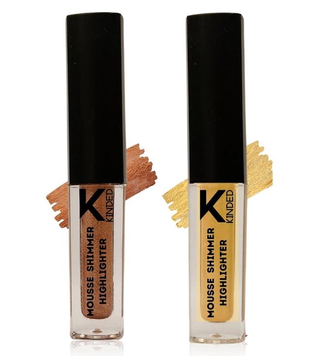 kinded mousse shimmer highlighter 03 cool copper & 04 golden glaze combo