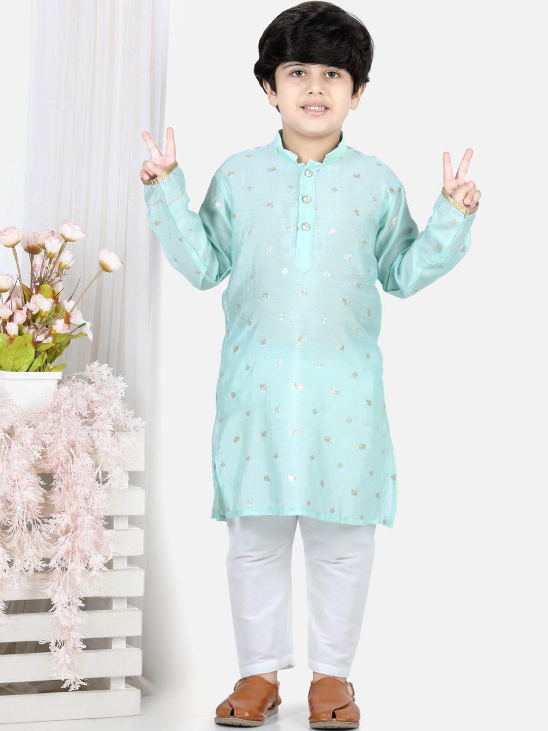 kinder kids boys ethnic motifs printed straight kurta with pyjamas