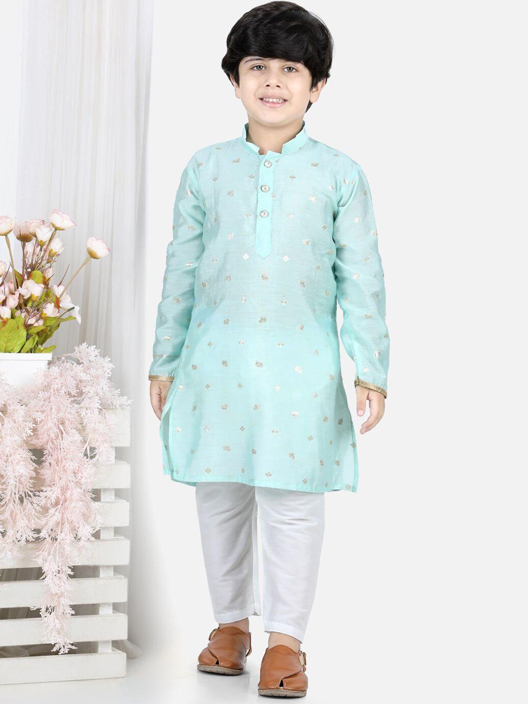 kinder kids boys motifs printed kurta with trousers