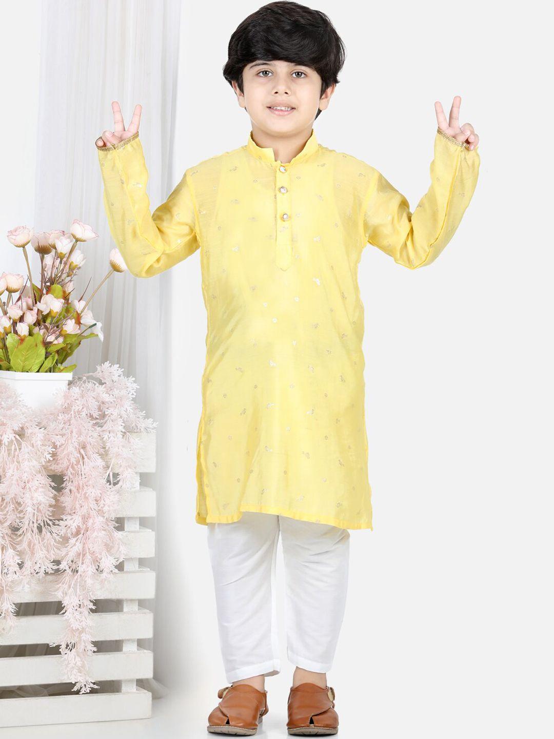 kinder kids boys pure cotton kurta with pyjamas