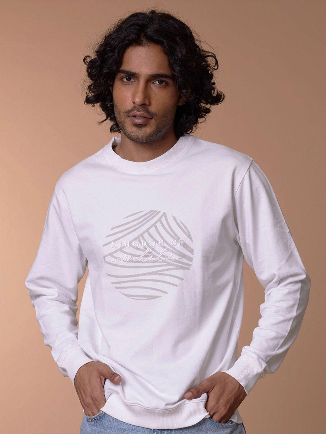 kingdom of white graphic printed cotton sweatshirt