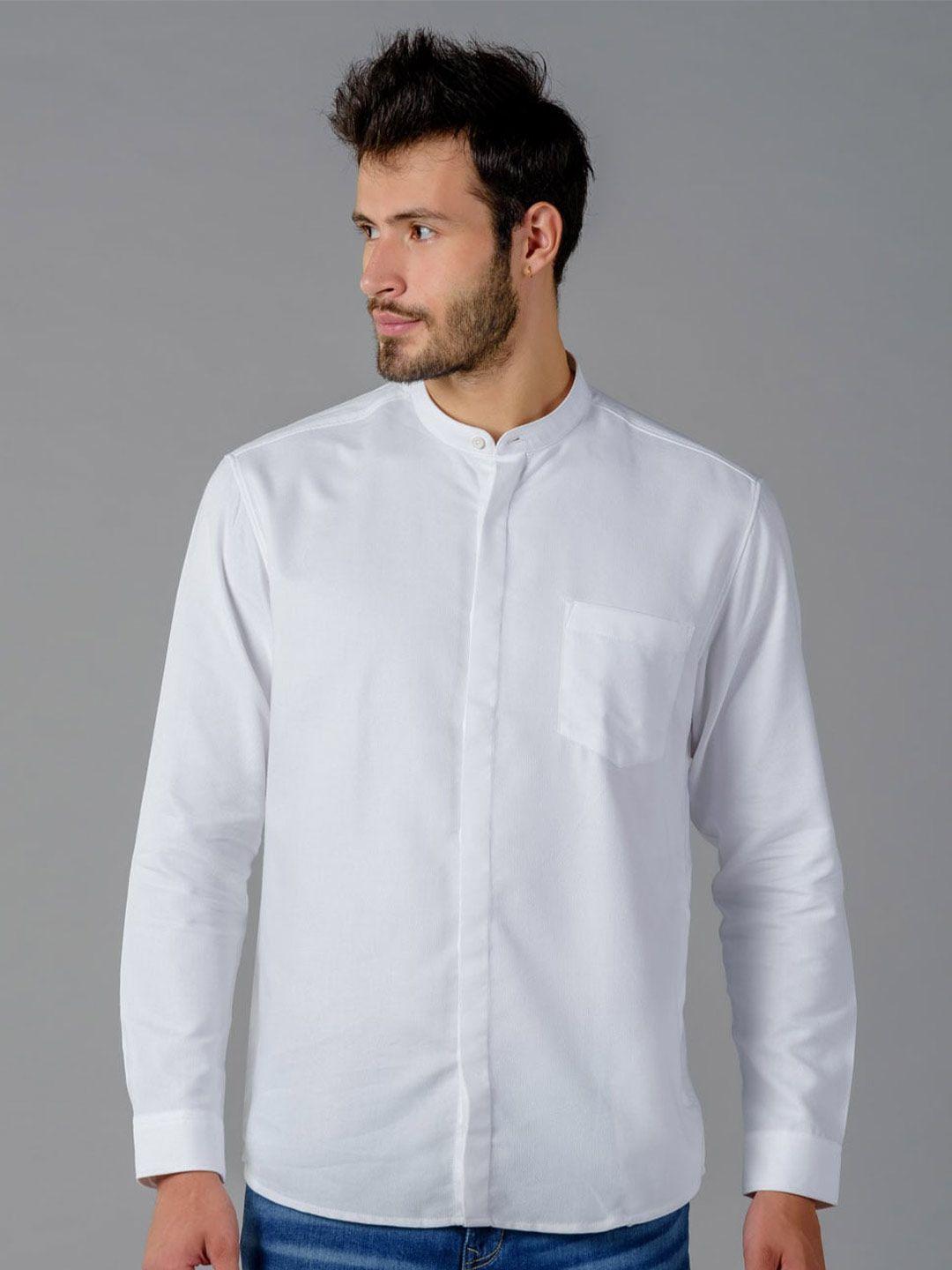 kingdom of white opaque cotton casual shirt