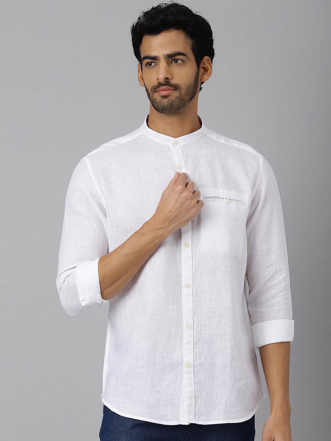 kingdom of white opaque cotton casual shirt