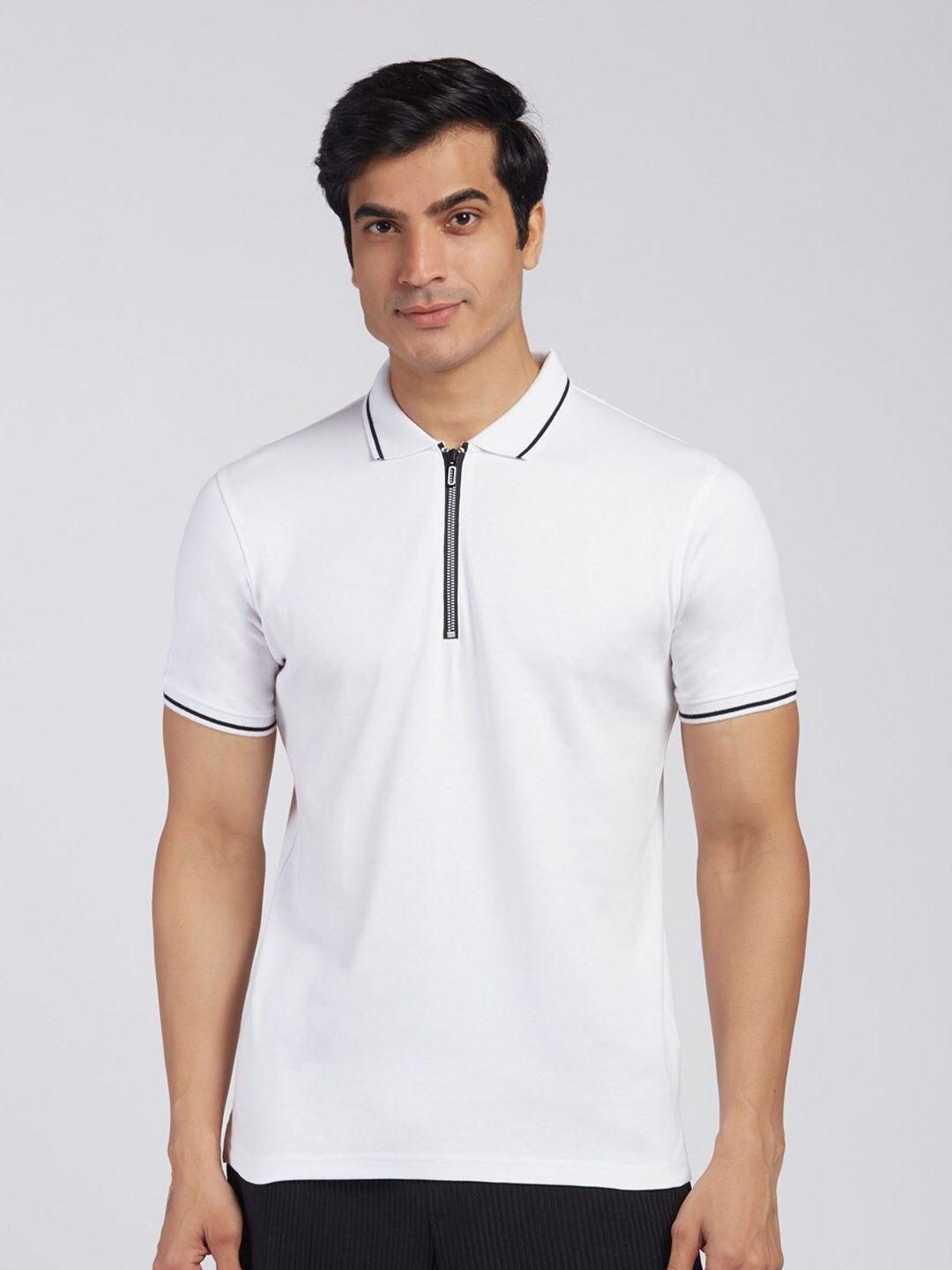 kingdom of white polo collar short sleeve pure cotton regular t-shirt