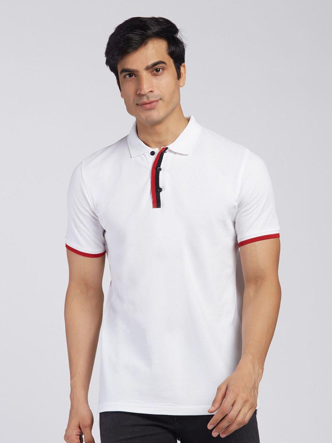 kingdom of white polo collar short sleeve pure cotton regular t-shirt