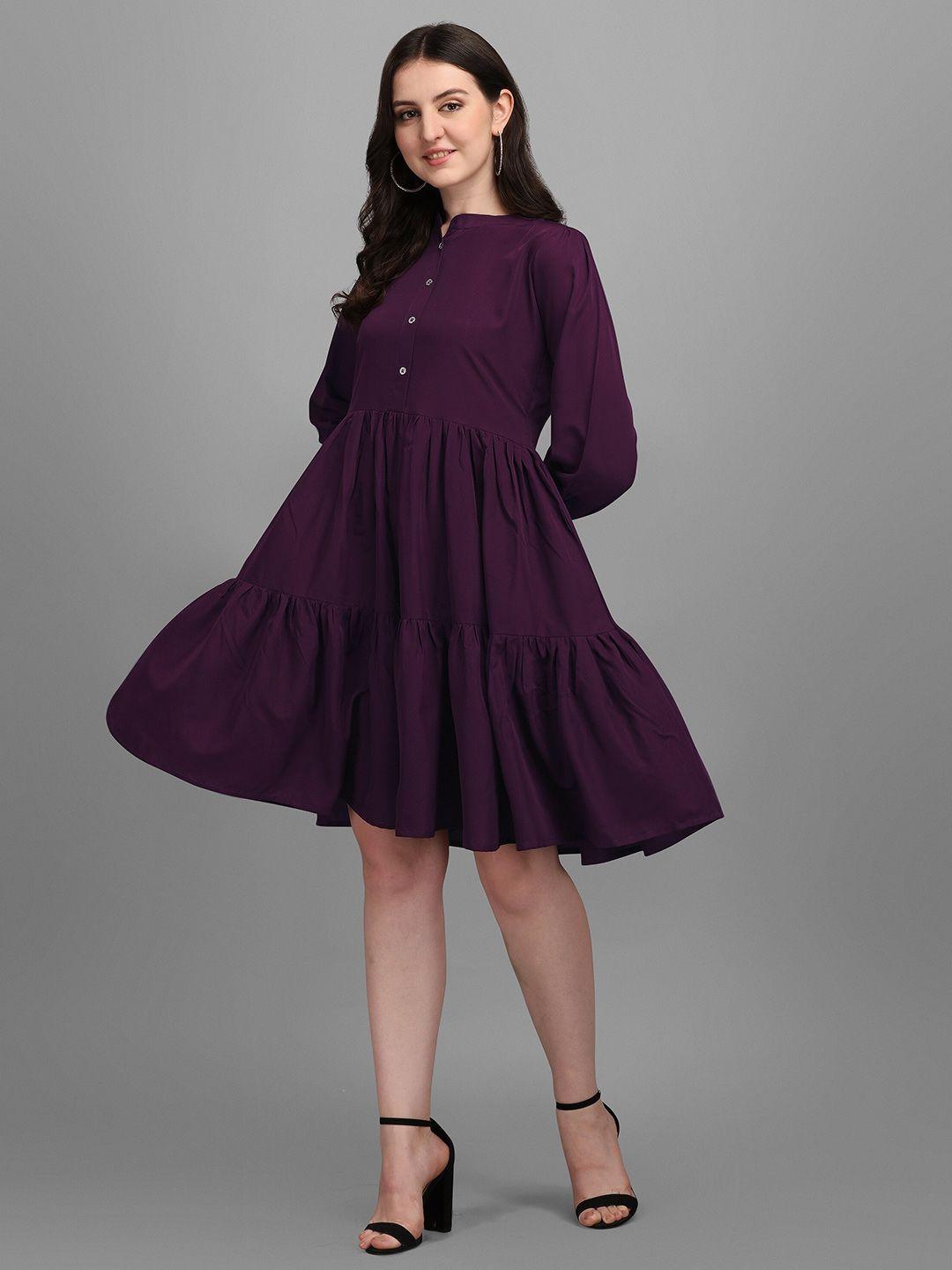 kinjo purple crepe formal dress