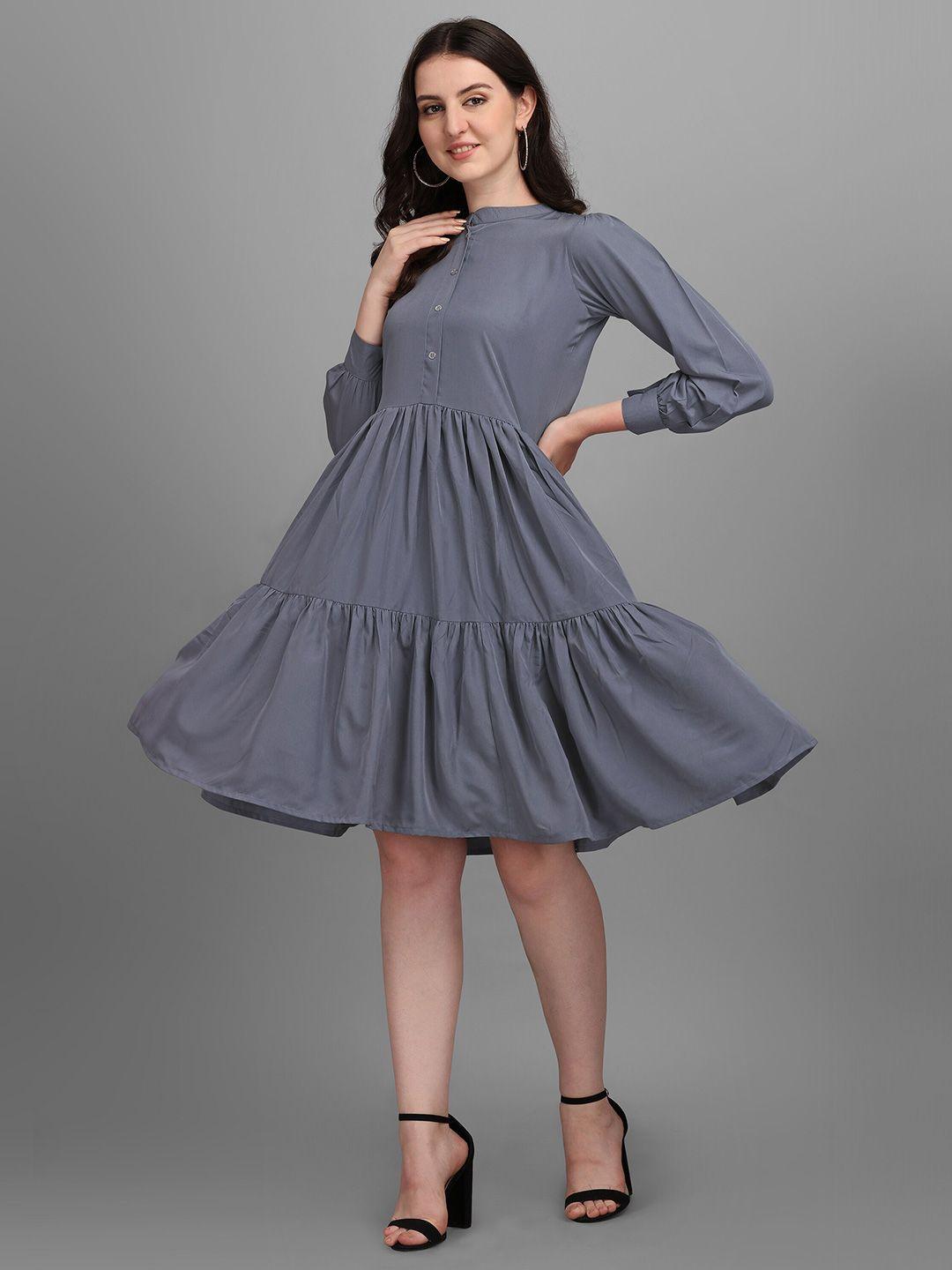 kinjo grey crepe formal dress