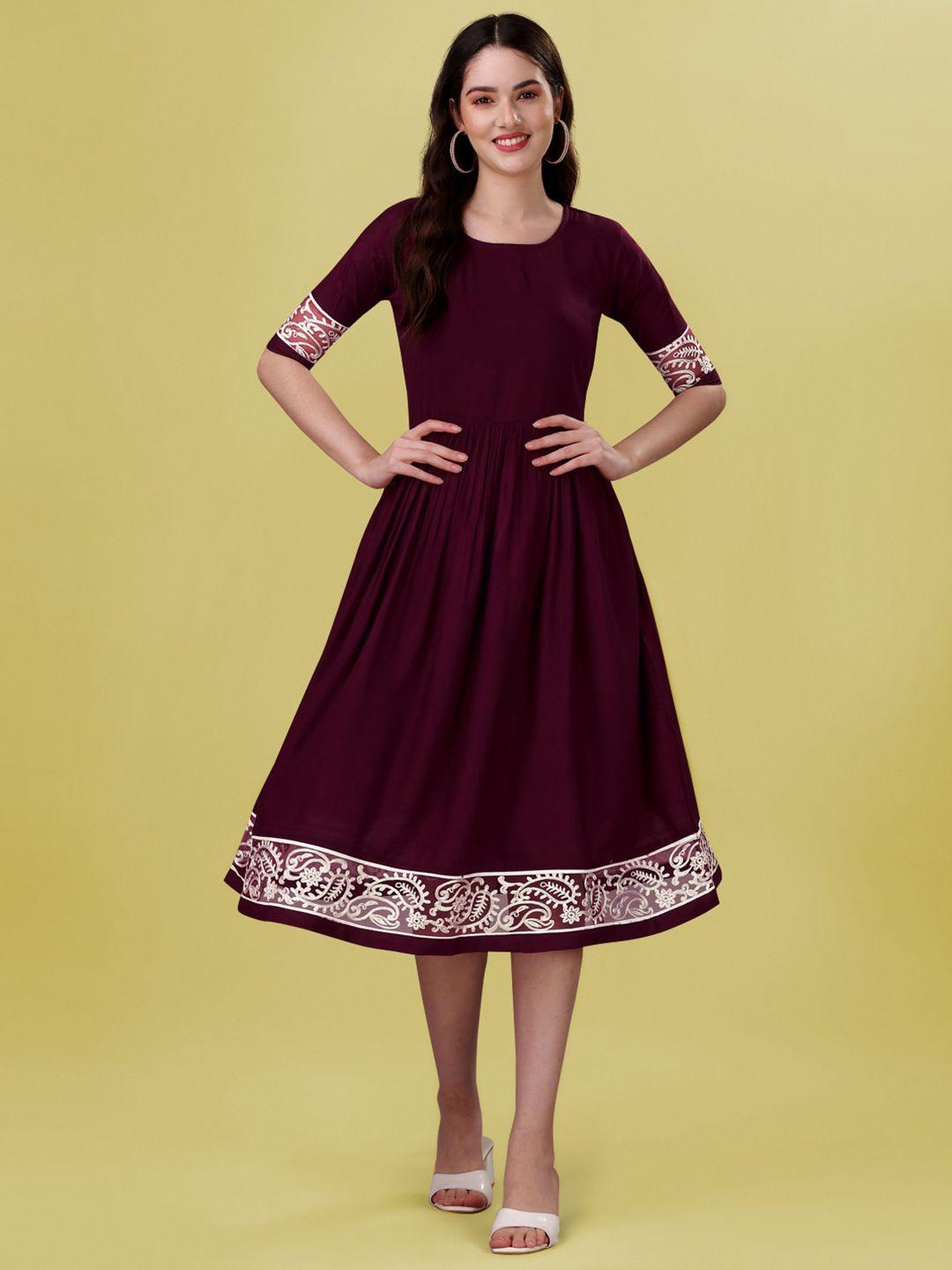 kinjo round neck midi dress