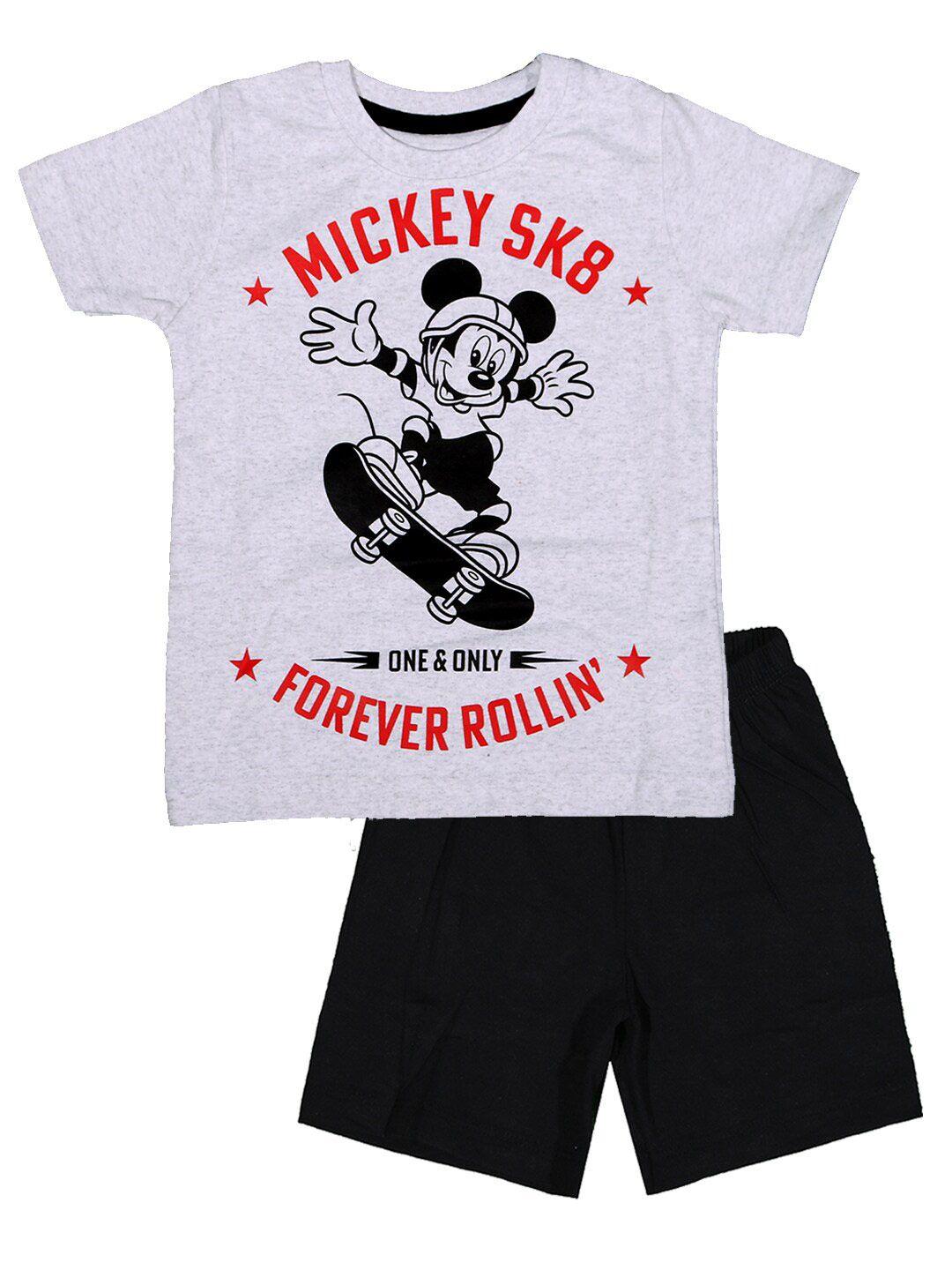 kinsey boys mickey printed t-shirt with shorts clothing set