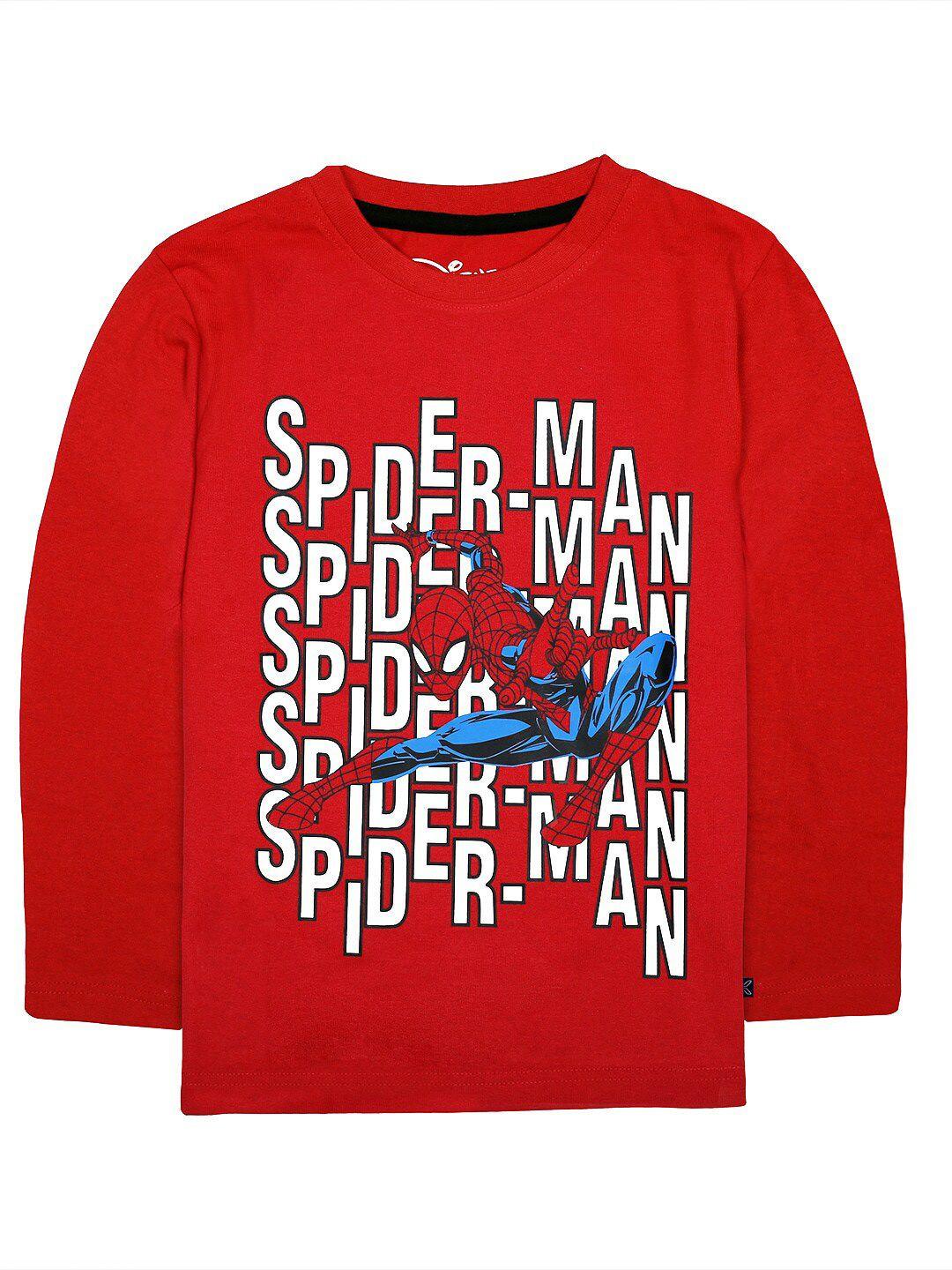 kinsey boys red spider-man printed t-shirt