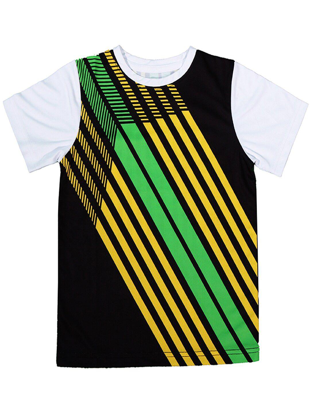 kinsey boys round neck striped printed t-shirt