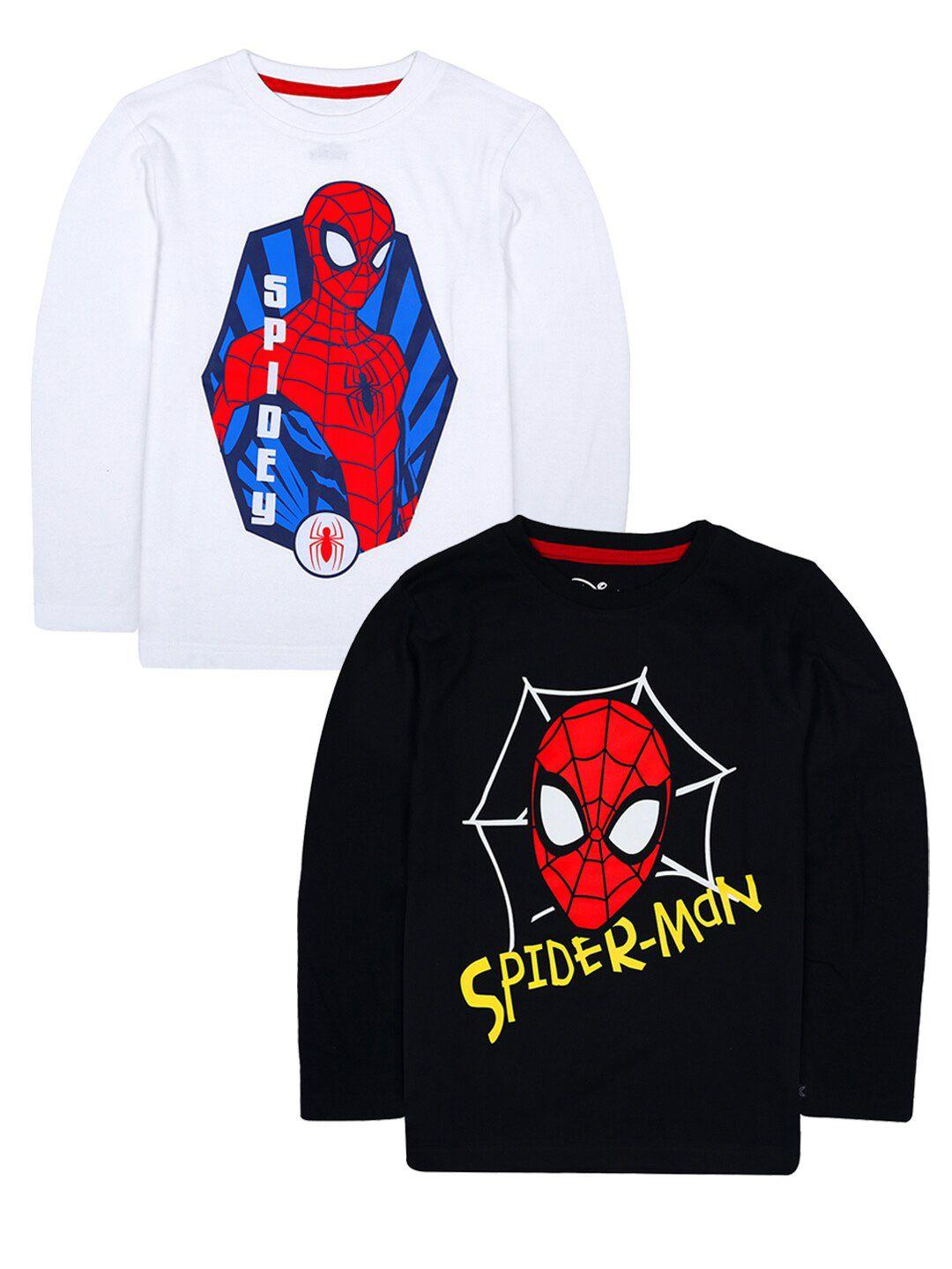 kinsey boys white 2 spider-man printed applique t-shirt