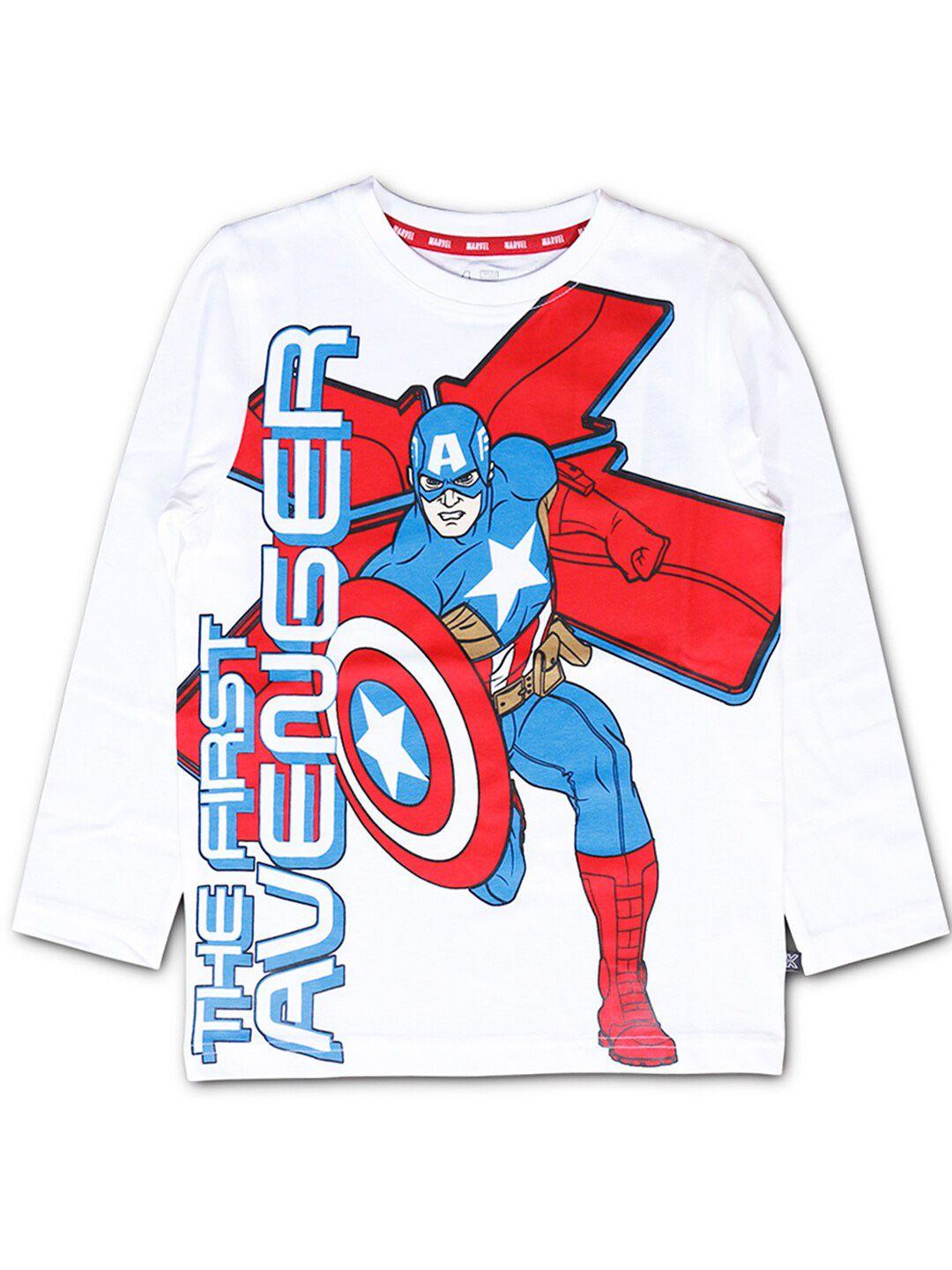 kinsey boys white captain america printed bio finish t-shirt