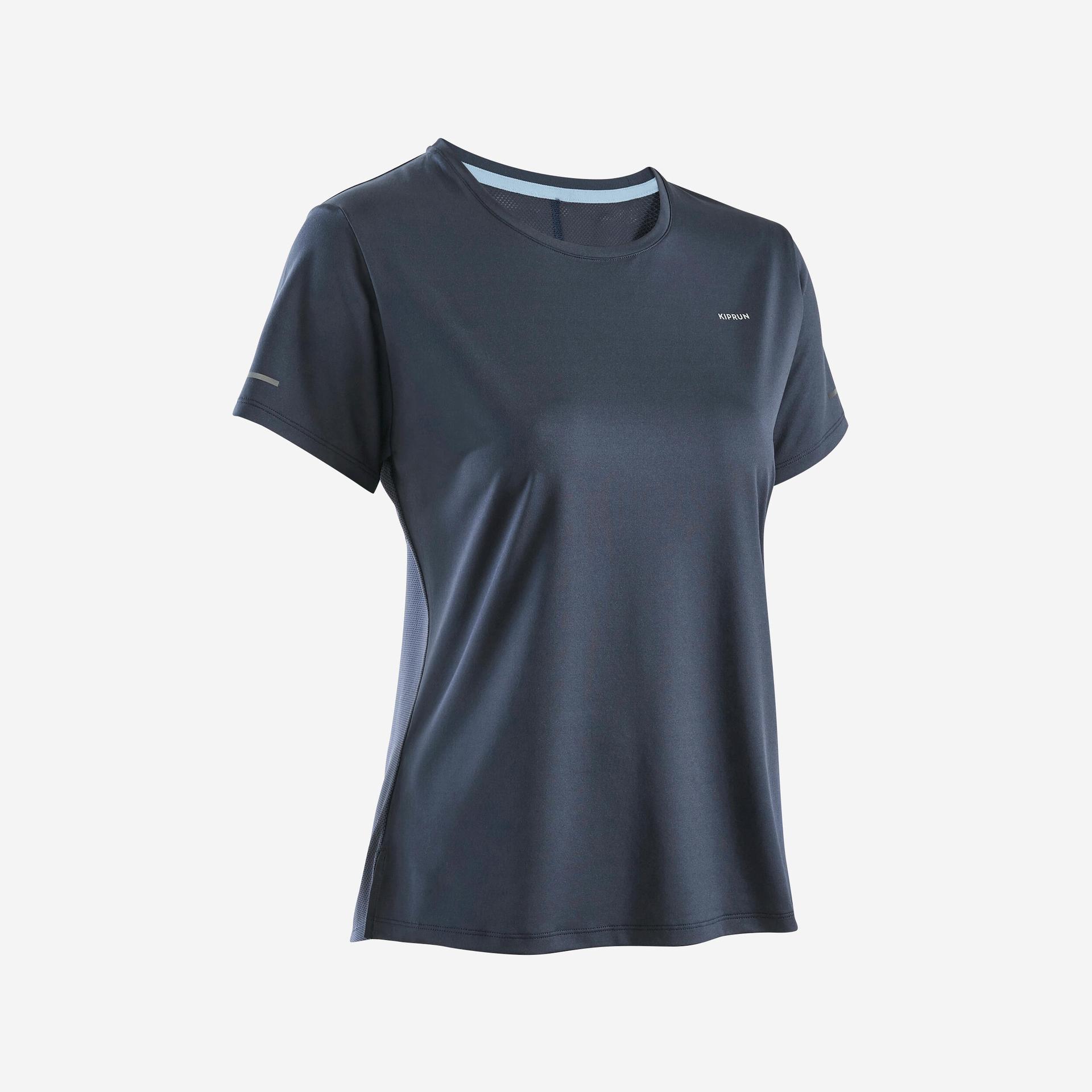 kiprun run 500 dry women's breathable running t-shirt - dark blue