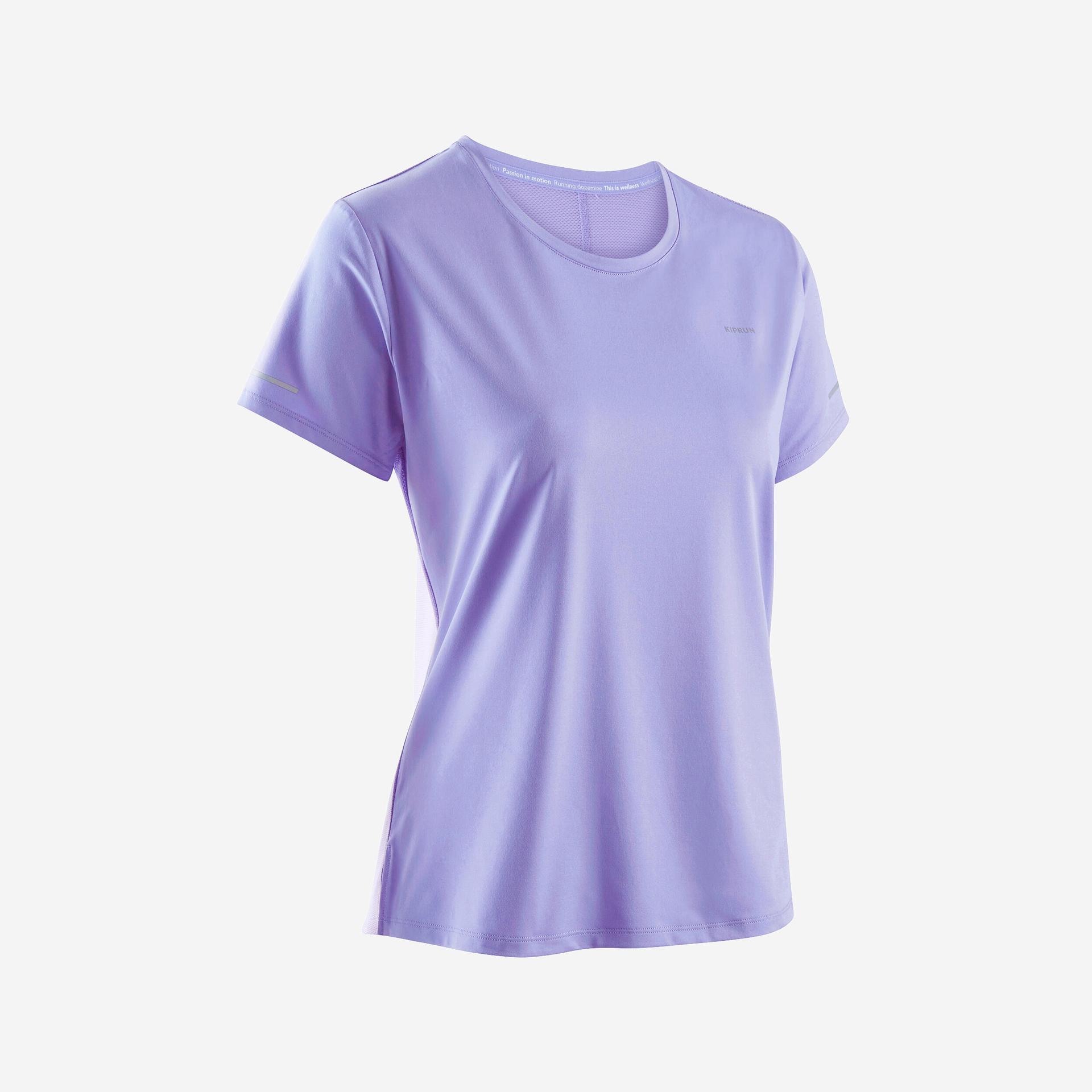 kiprun run 500 women's breathable running t-shirt - purple