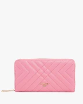 kipscallop quilted zip-around wallet