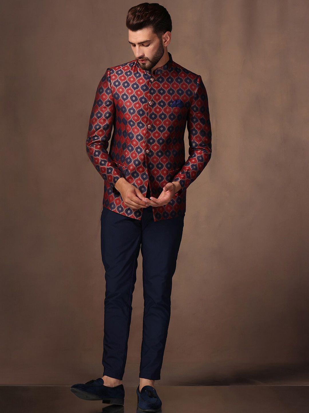 kisah 2 piece ethnic motif printed bandhgala suits