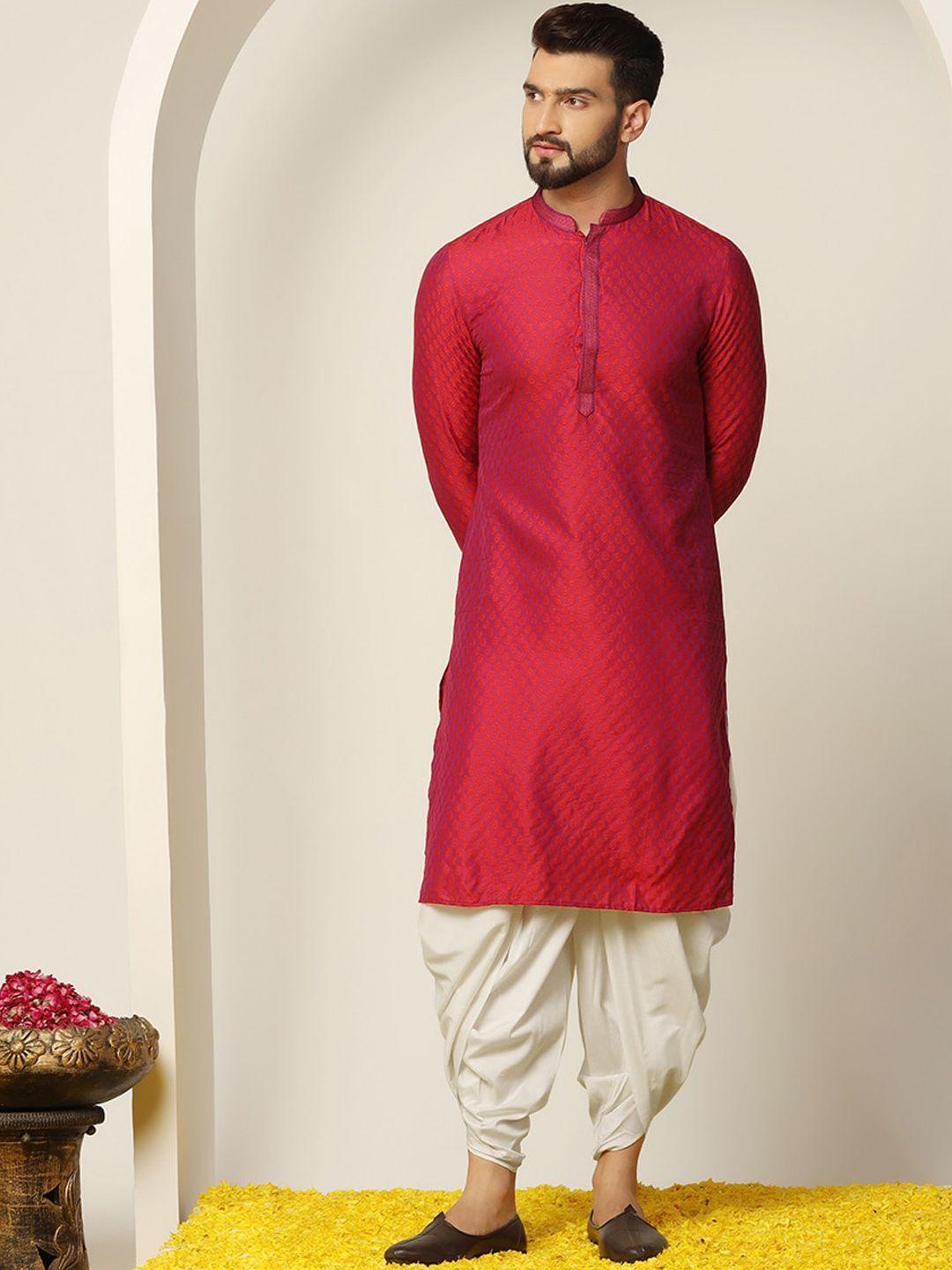 kisah ethnic motifs woven design straight kurta with dhoti pants