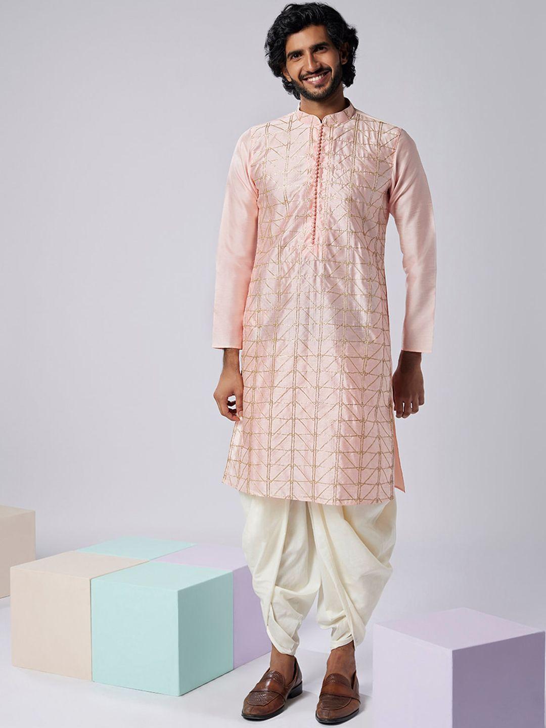 kisah geometric embroidered gotta patti kurta with dhoti pants