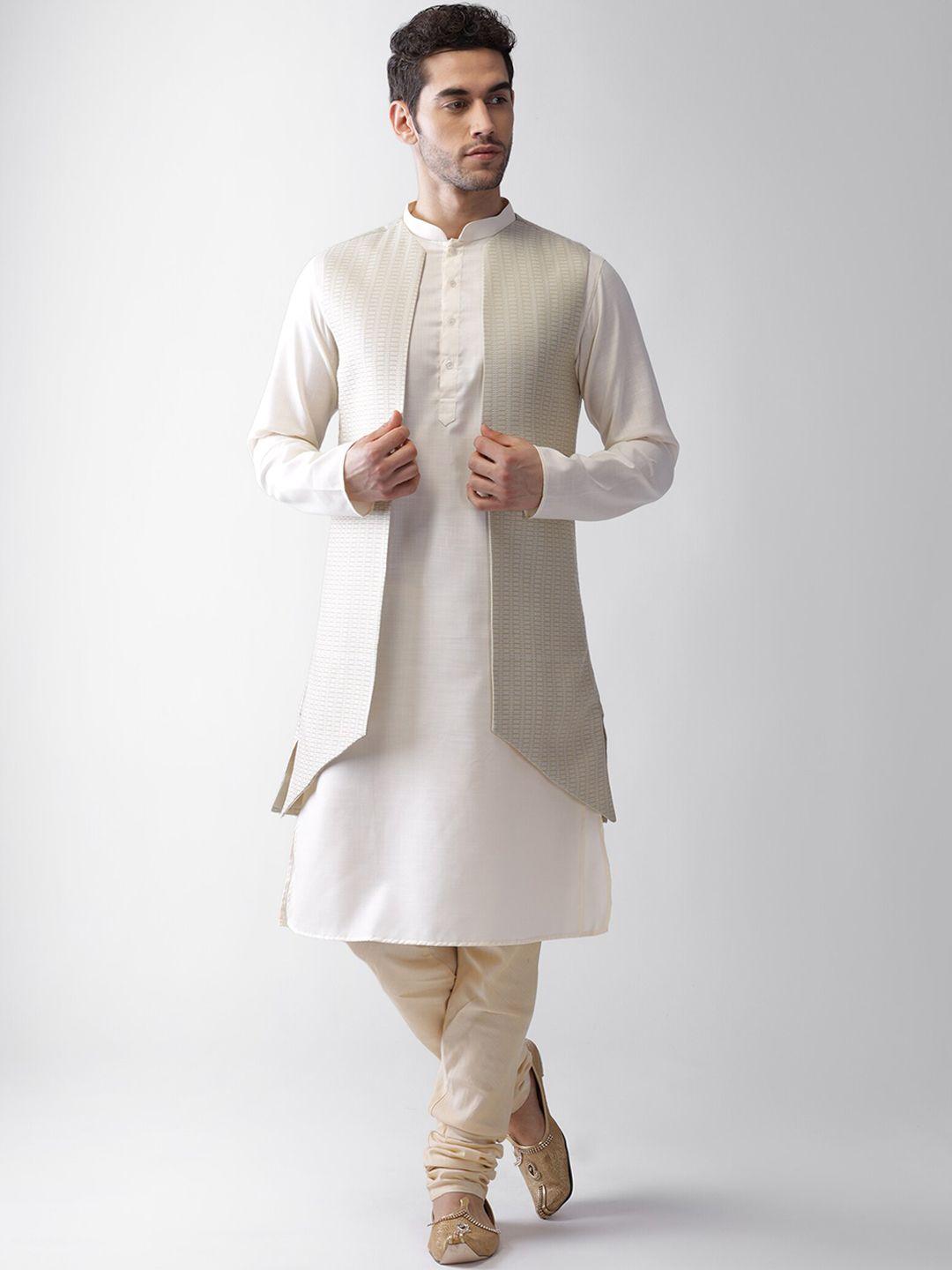 kisah mandarin collar kurta with churidar & jacket