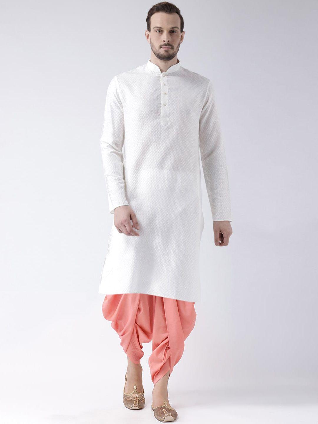 kisah men white kurta with dhoti pants