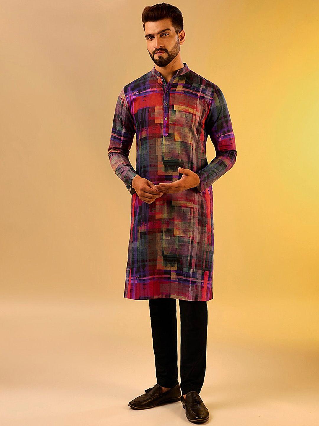 kisah abstract printed regular kurta with trousers