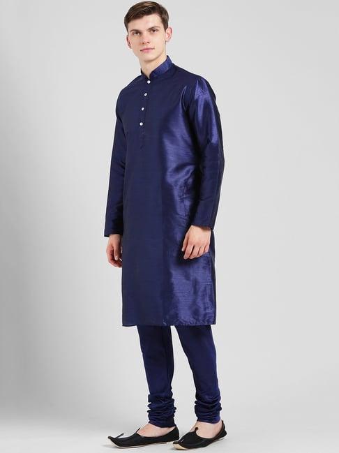 kisah blue regular fit kurta bottom set