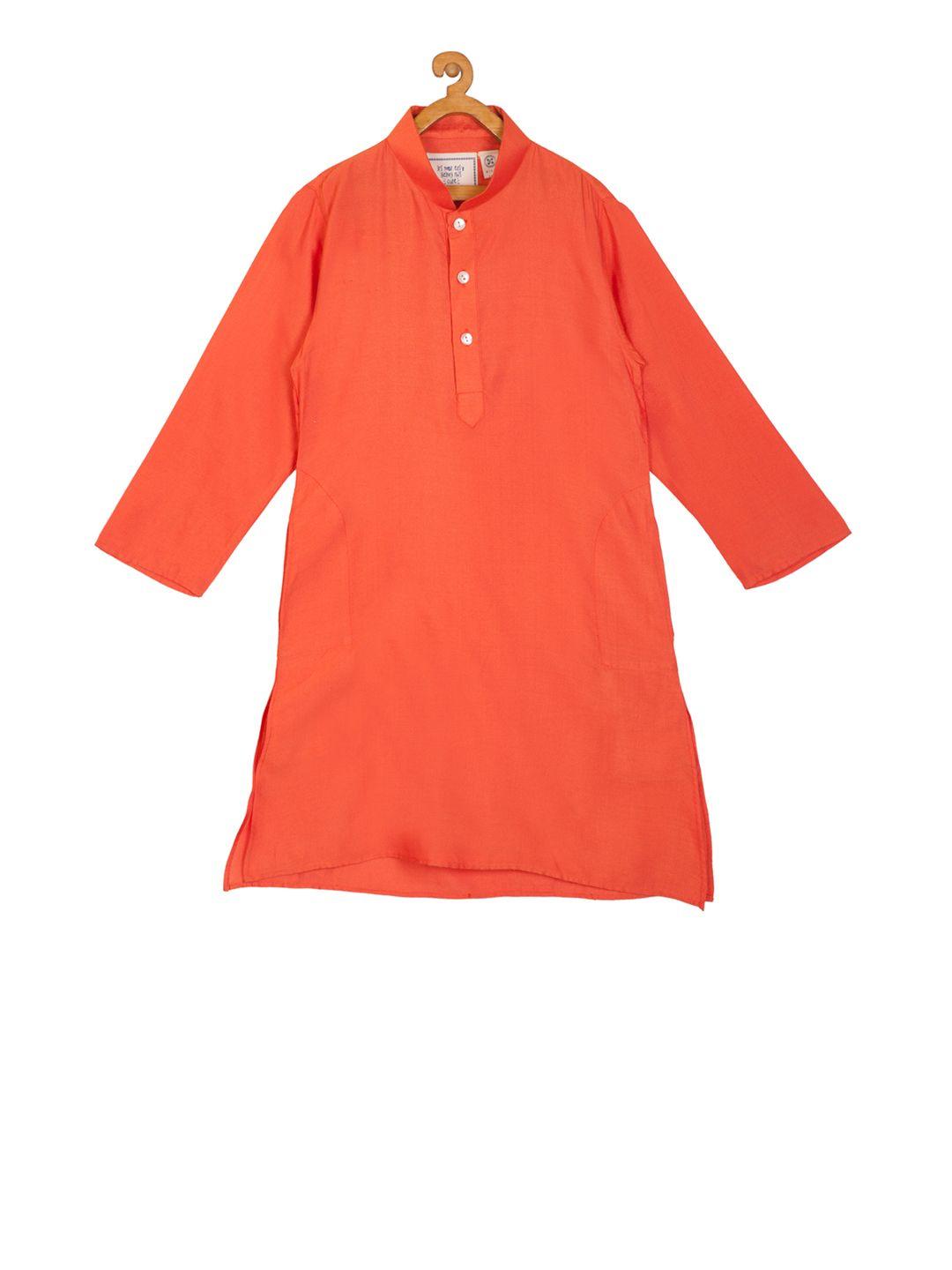 kisah boys coral solid a-line kurta