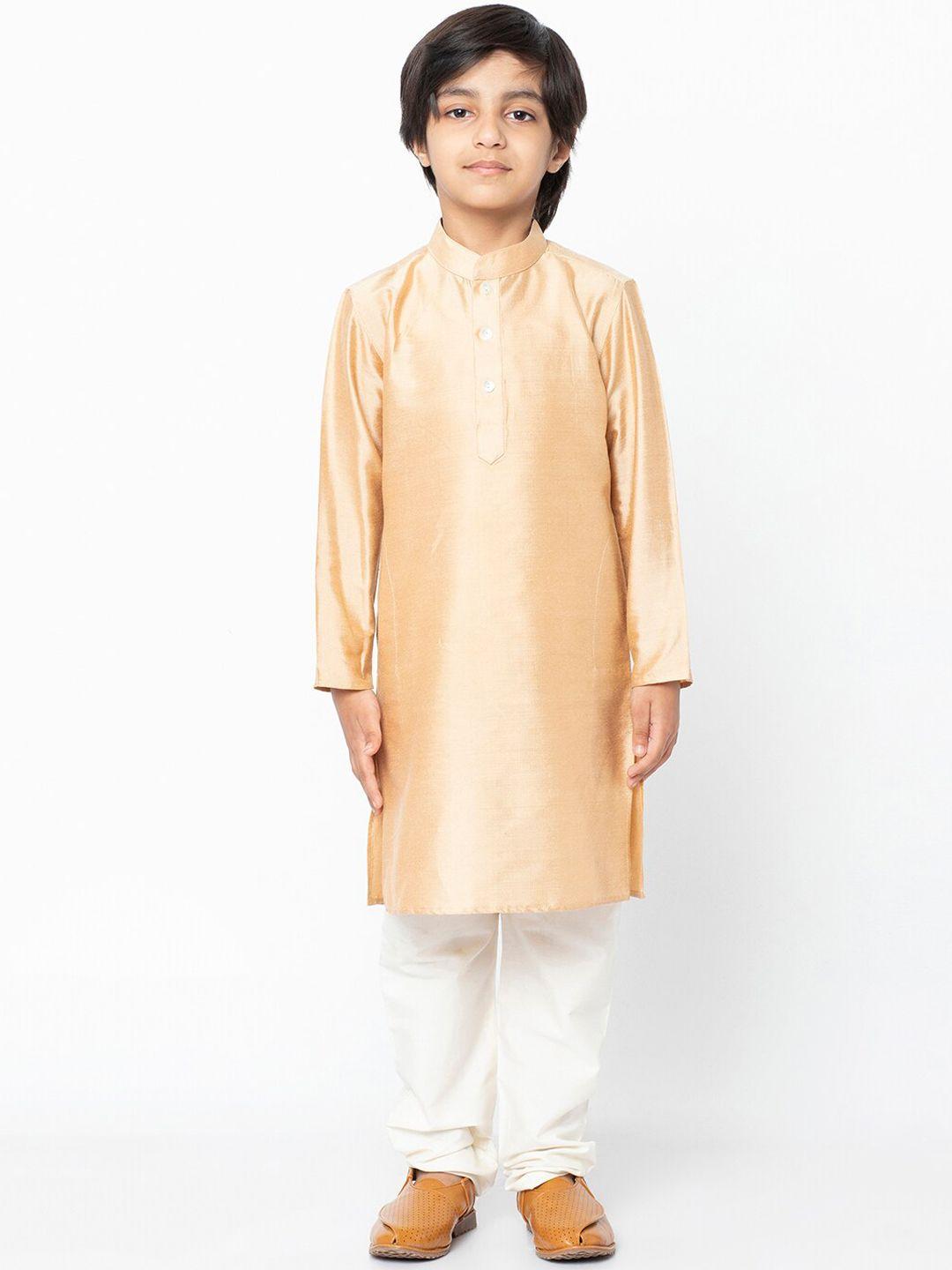 kisah boys golden madarin collar kurta