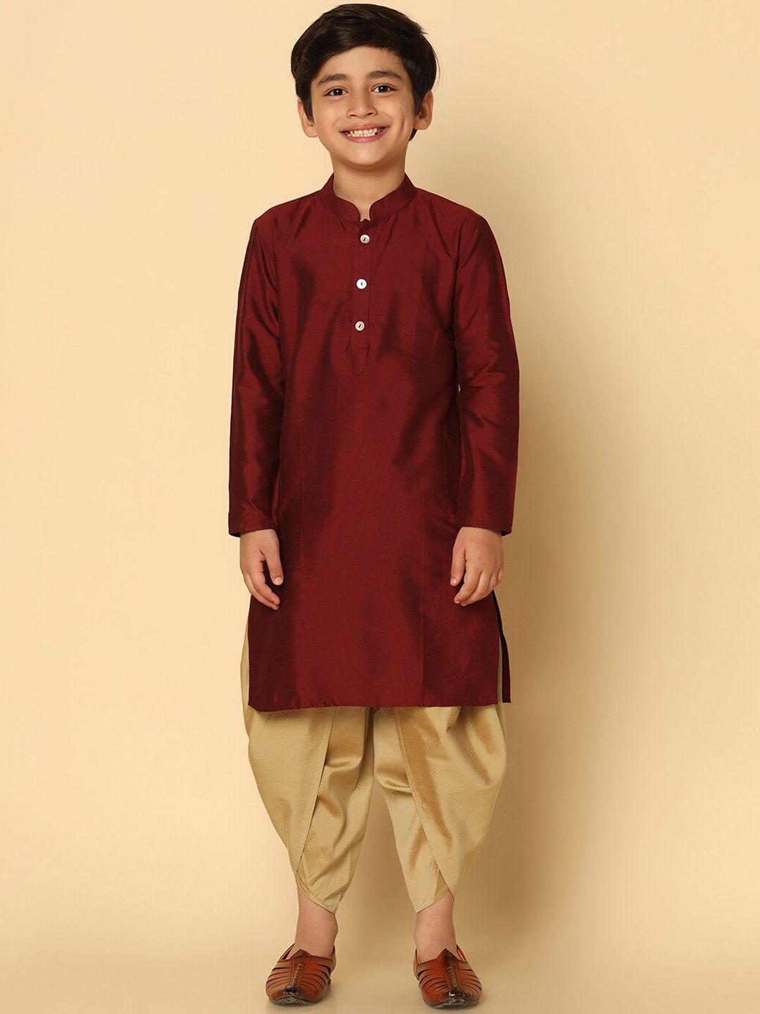 kisah boys mandarin collar kurta with dhoti pants
