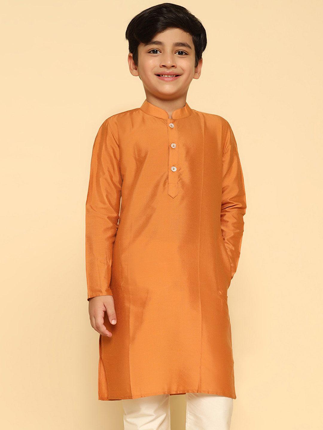 kisah boys mandarin collar pure cotton straight kurta
