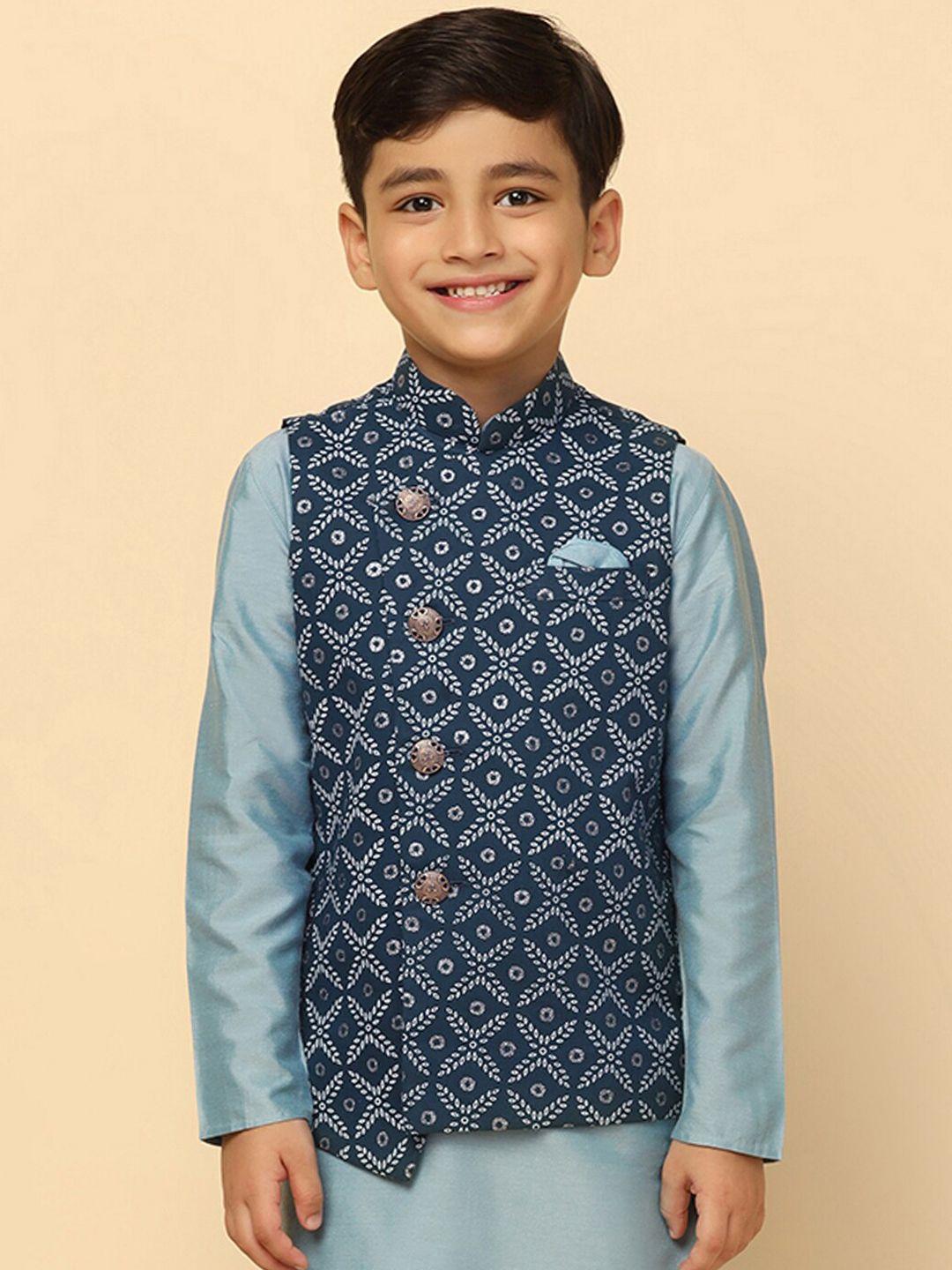 kisah boys printed nehru jackets