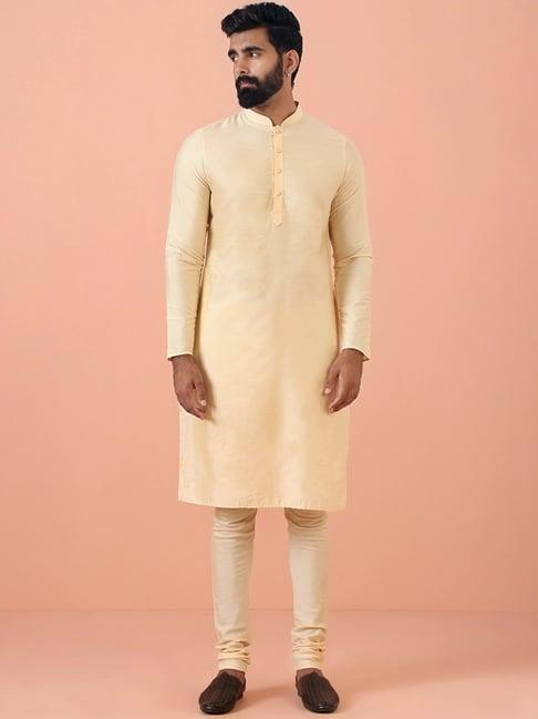 kisah cream regular fit kurta bottom set