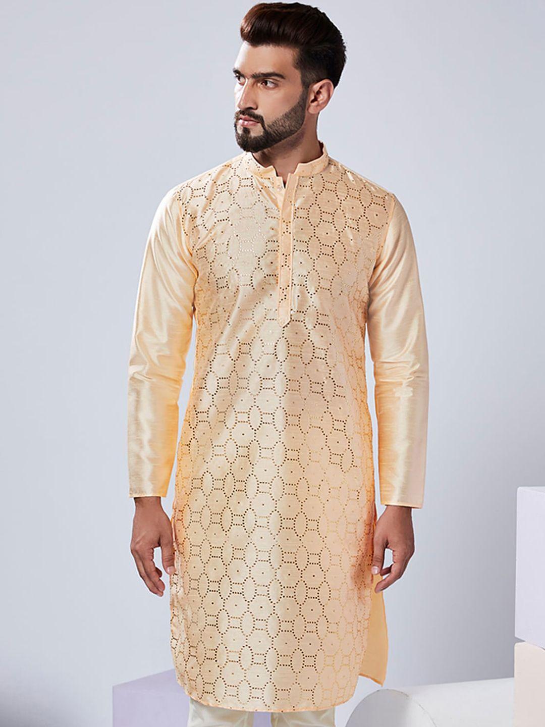 kisah embellished mandarin collar straight kurta