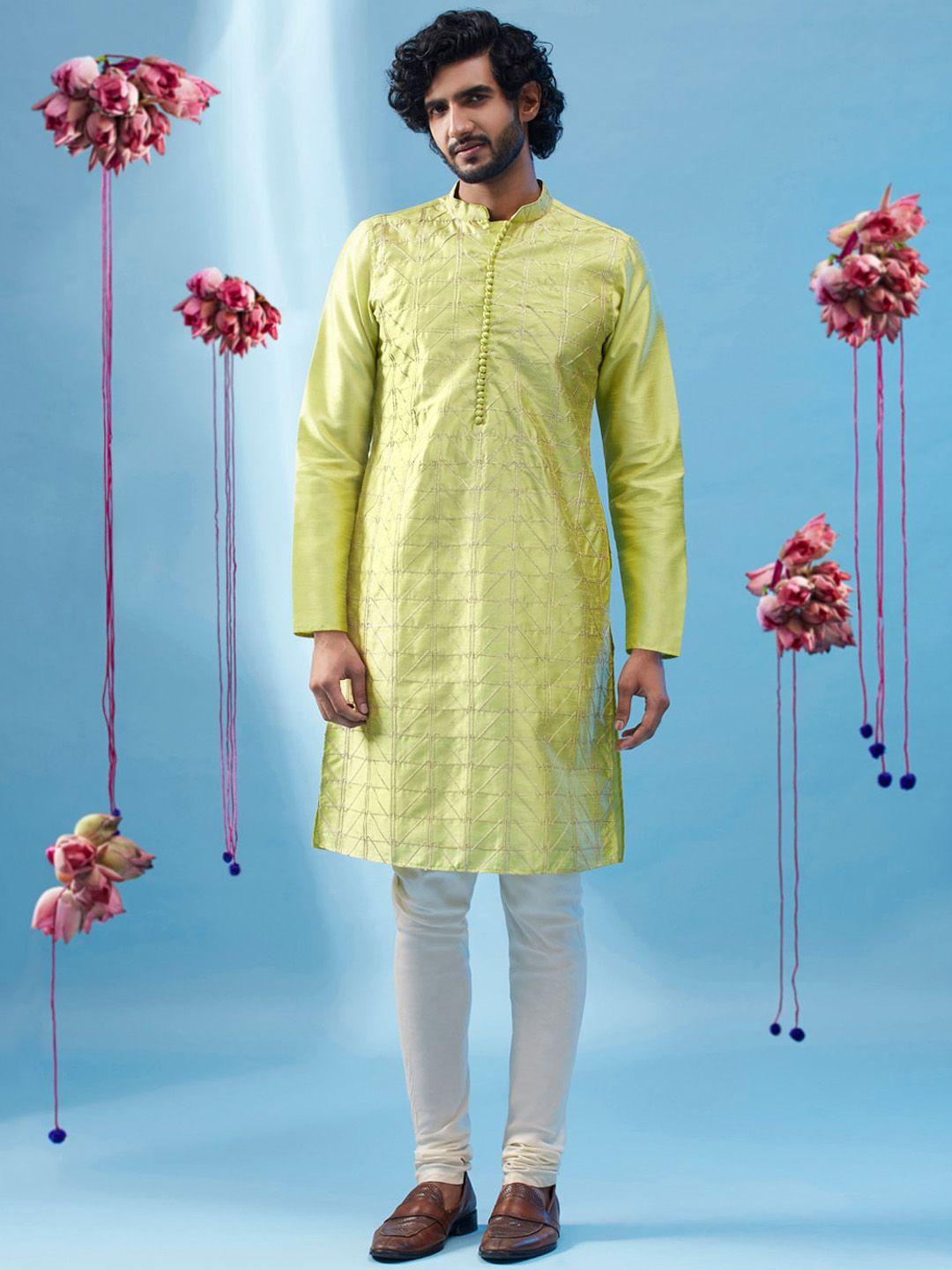 kisah embroidered regular kurta with churidar