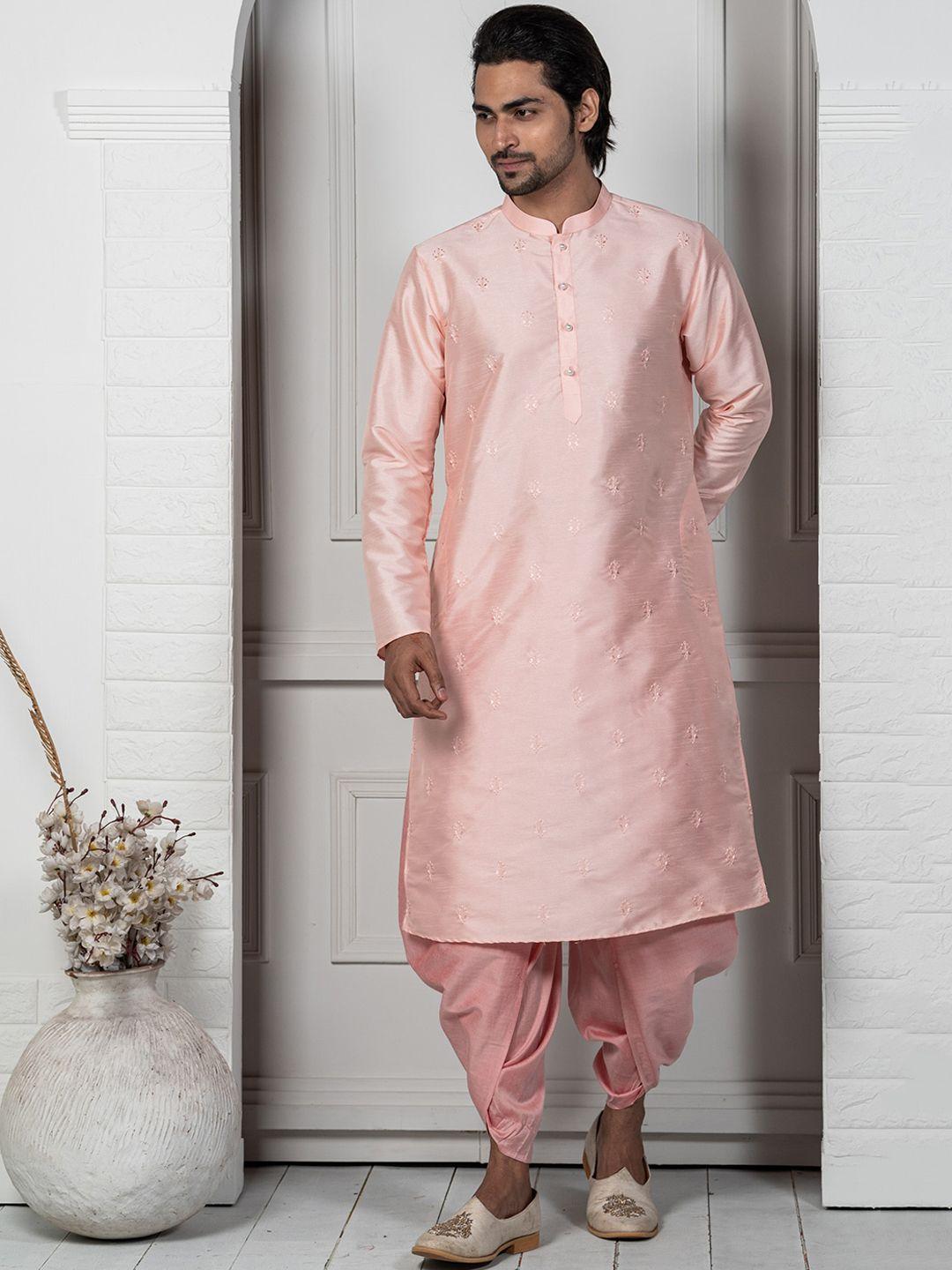 kisah ethnic motif embroidered mandarin collar thread work kurta