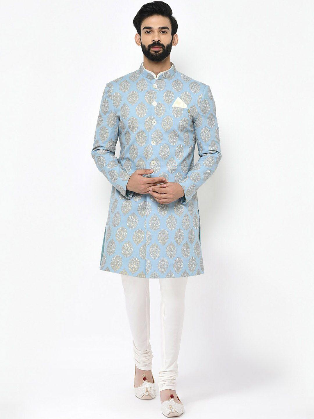 kisah ethnic motif printed sherwani set