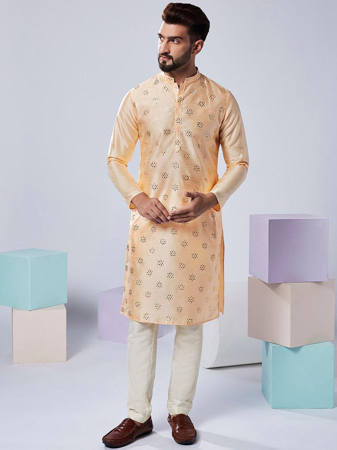 kisah ethnic motifs embellished regular beads and stones kurta with pyjama