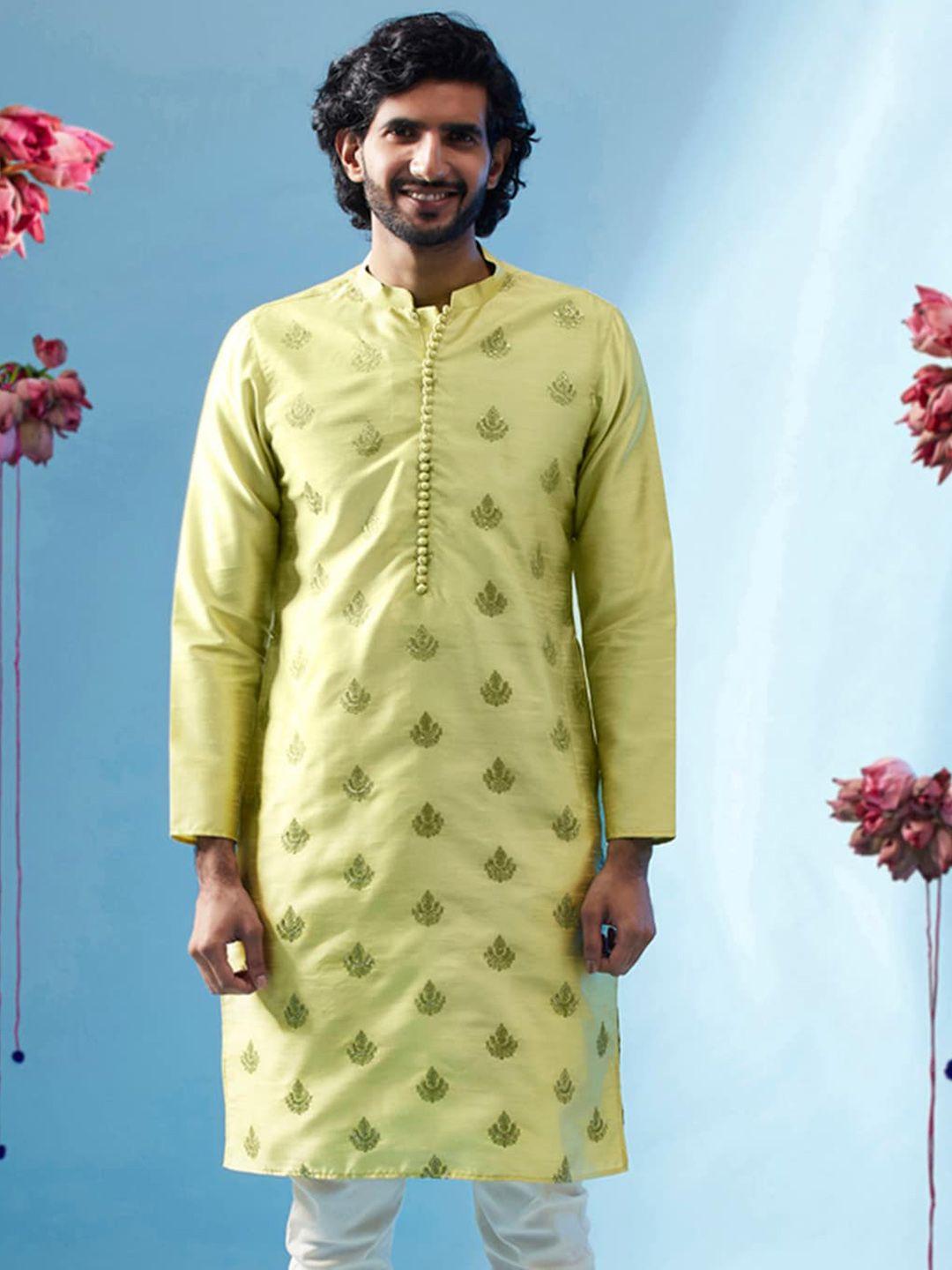 kisah ethnic motifs embroidered sequinned kurta