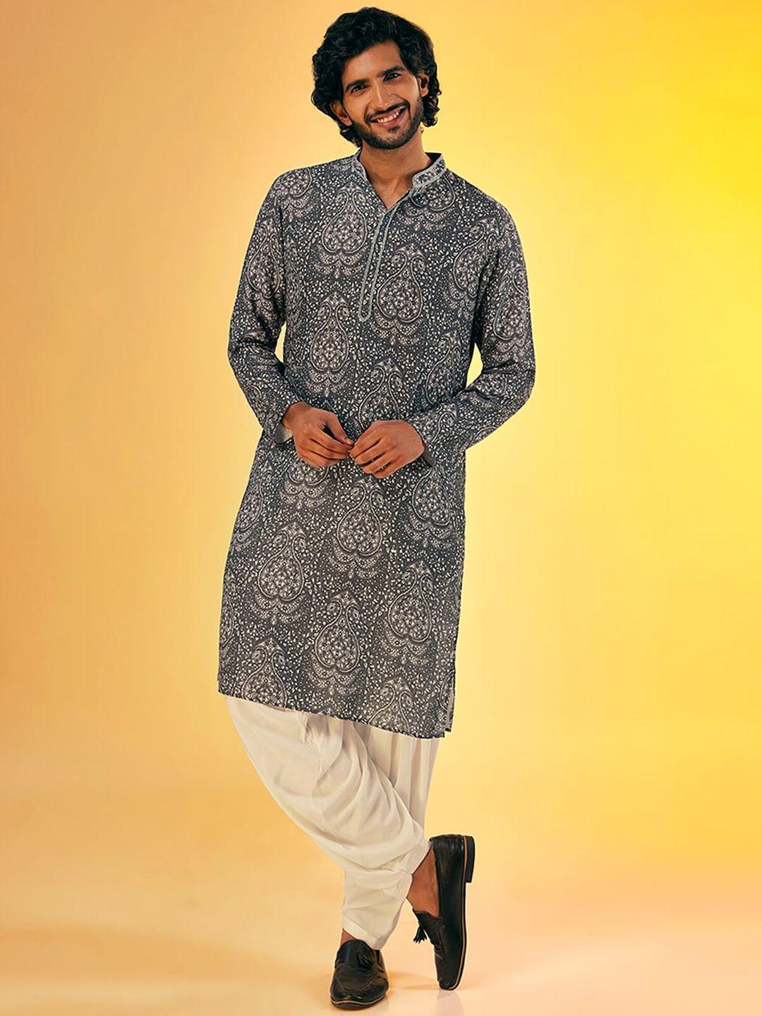 kisah ethnic motifs printed kurta with patiala