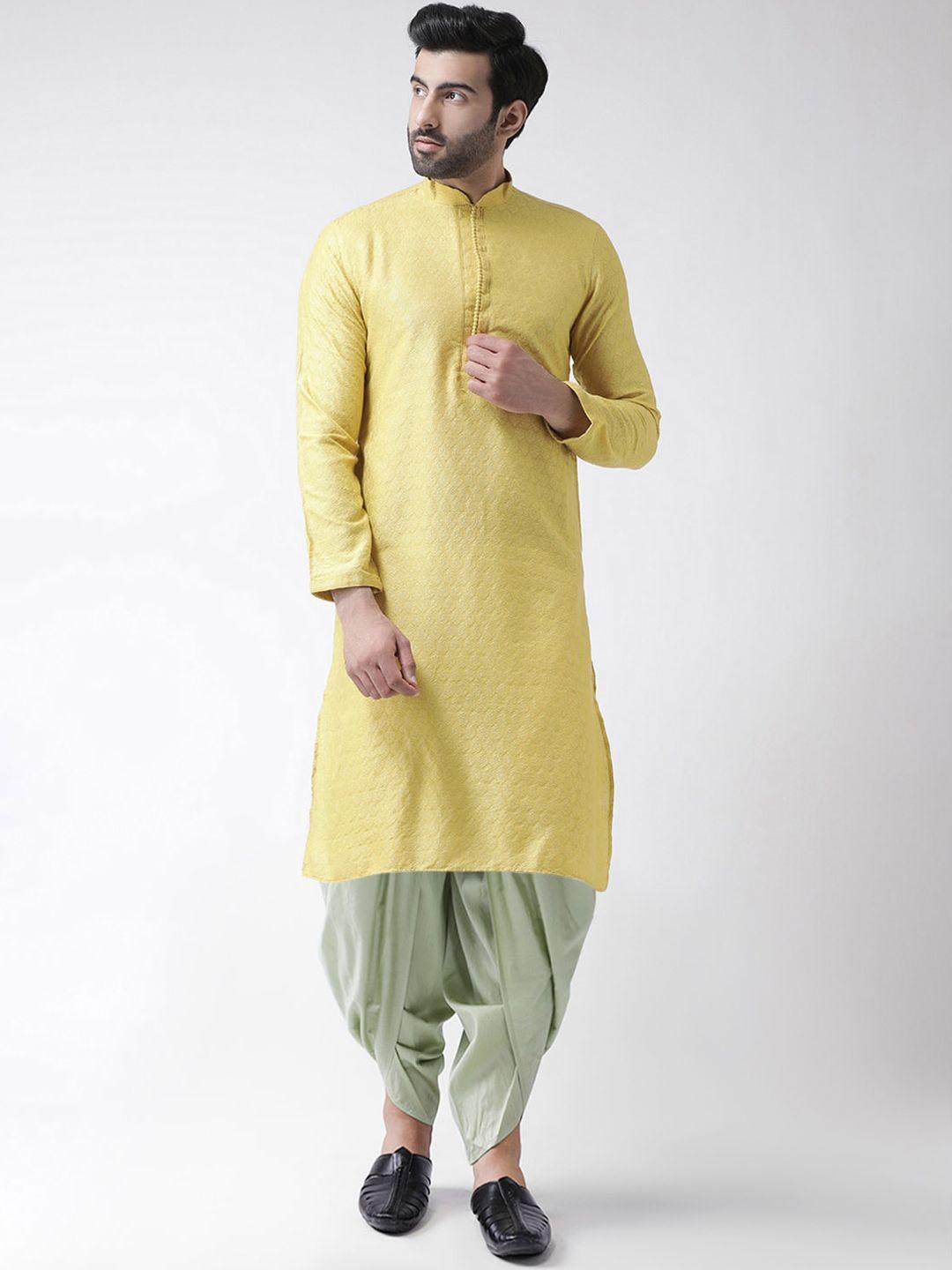 kisah ethnic motifs woven design straight kurta with dhoti pants