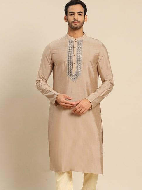 kisah gold cotton regular fit kurta