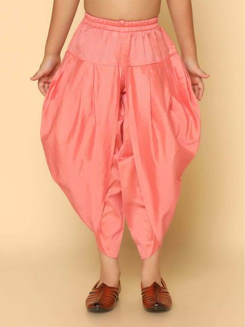 kisah kids hot pink cotton regular fit dhoti pants