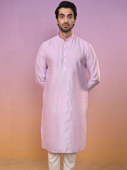 kisah lavender cotton regular fit kurta